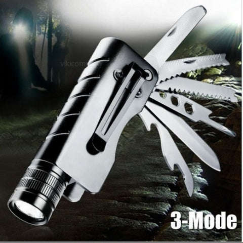 Rechargeable LED Flashlight Multifunctional Knife